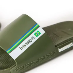 Unisex Kids' Slide Brasil Green Flip Flops
