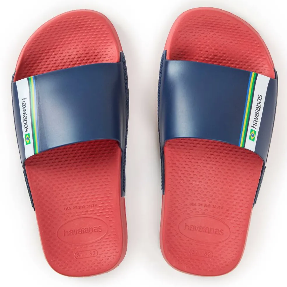 Unisex Kids' Slide Brasil Red Flip Flops