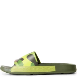 Unisex Kids' Slide Print Green Flip Flops