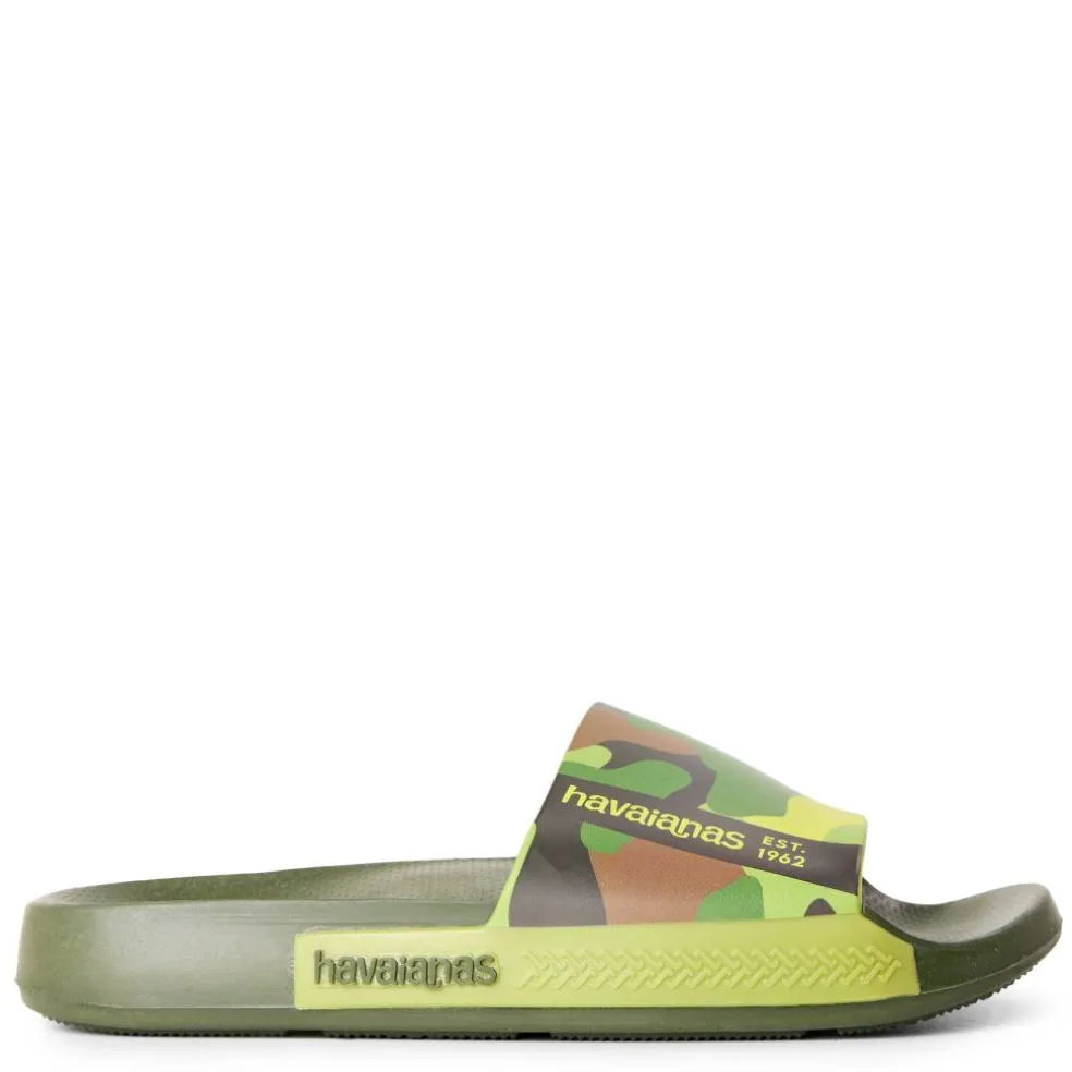 Unisex Kids' Slide Print Green Flip Flops
