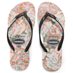Unisex Kids' Slim Animals Glitter Black Flip Flops