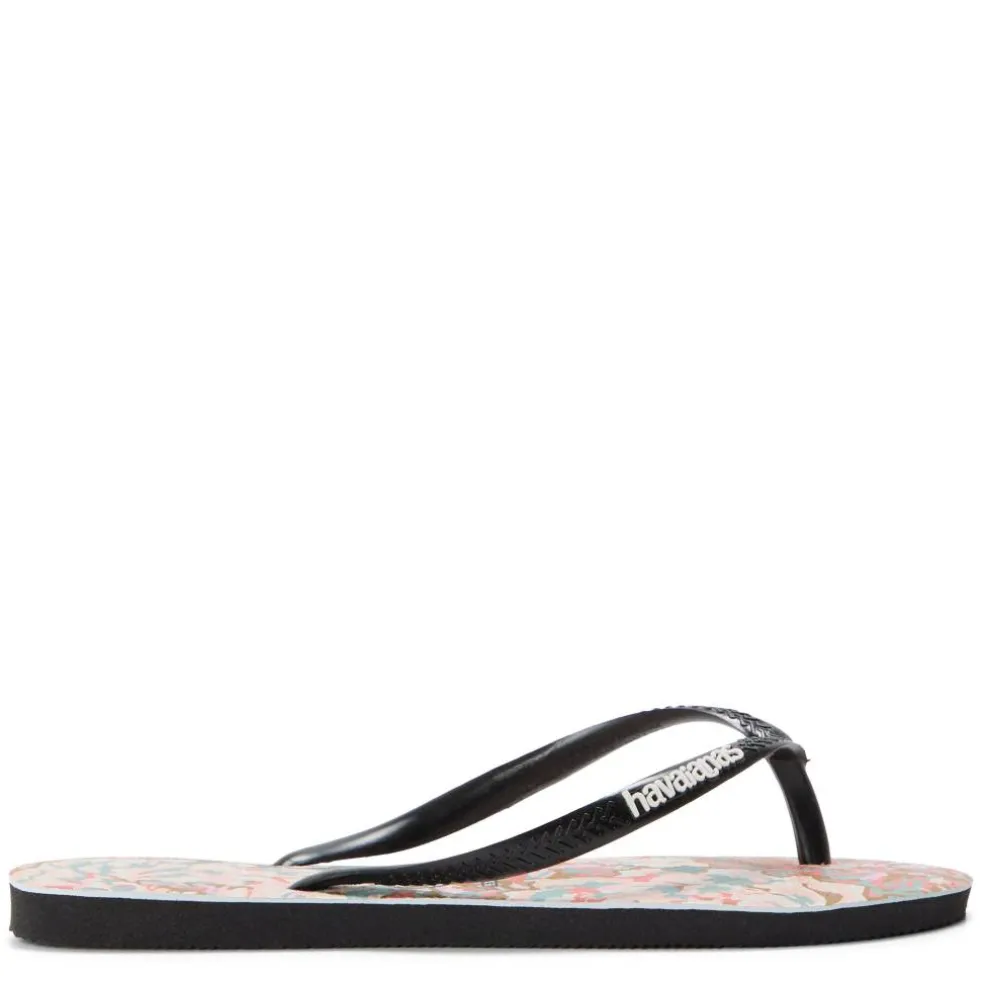 Unisex Kids' Slim Animals Glitter Black Flip Flops