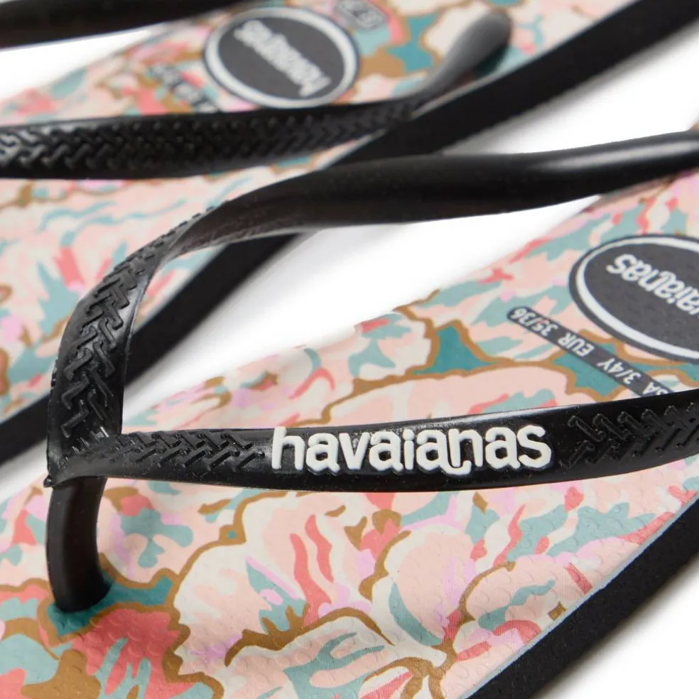 Unisex Kids' Slim Animals Glitter Black Flip Flops