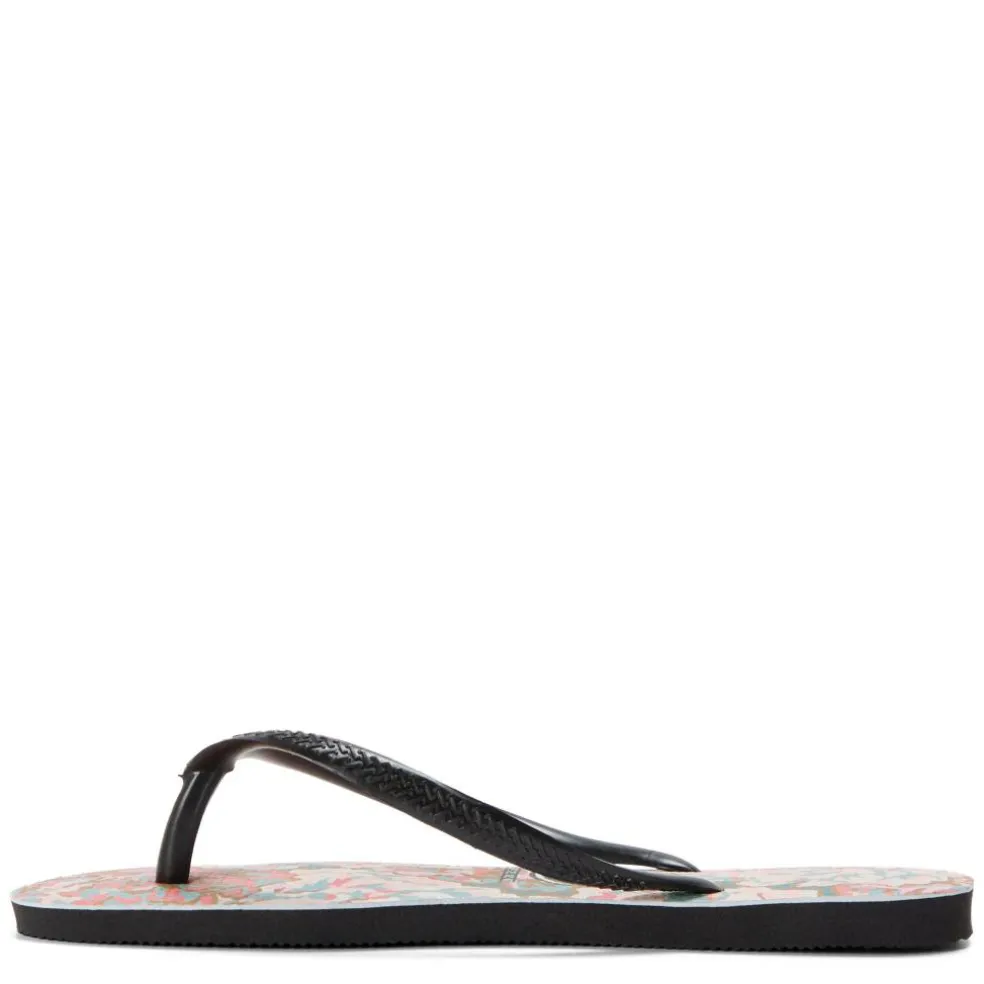 Unisex Kids' Slim Animals Glitter Black Flip Flops