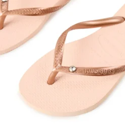 Unisex Kids' Slim Crystal Ballet Rose Flip Flops
