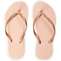 Unisex Kids' Slim Crystal Ballet Rose Flip Flops