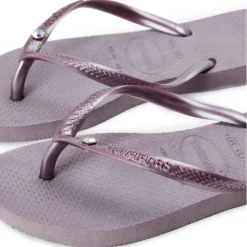 Unisex Kids' Slim Crystal Flip Flops