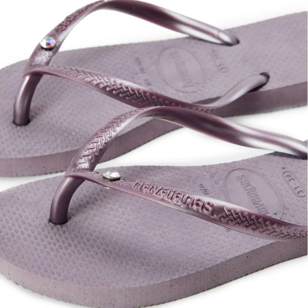 Unisex Kids' Slim Crystal Flip Flops