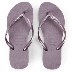 Unisex Kids' Slim Crystal Flip Flops