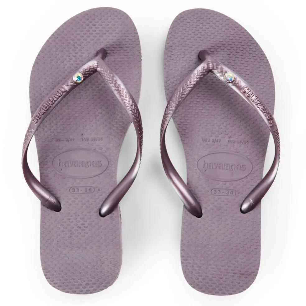 Unisex Kids' Slim Crystal Flip Flops