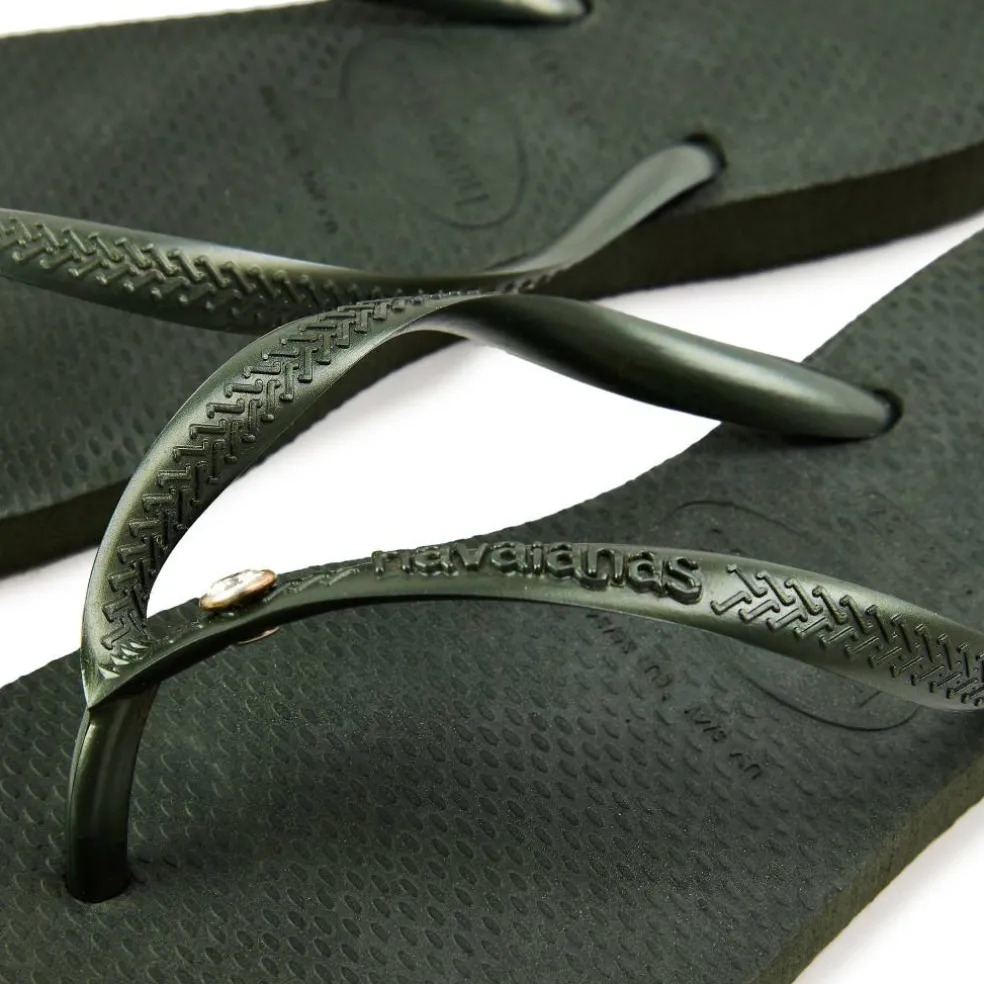 Unisex Kids' Slim Crystal Flip Flops