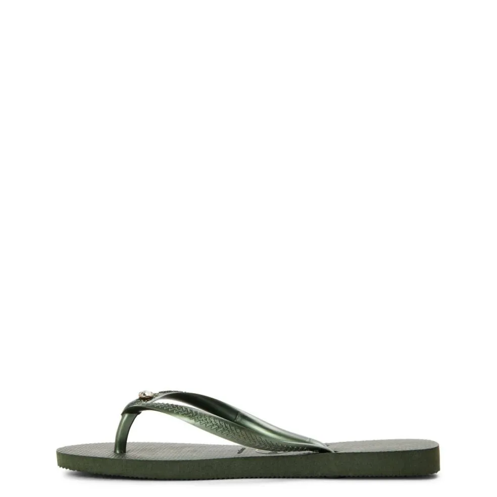 Unisex Kids' Slim Crystal Flip Flops