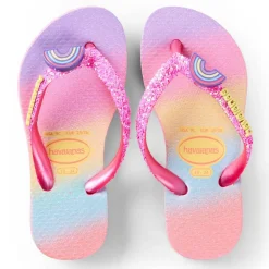 Unisex Kids Slim Glitter Pink Flip Flops