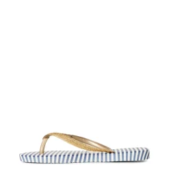 Unisex Kids' Slim Glitter Stripes White Flip Flops
