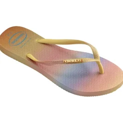 Unisex Kids Slim Gradient Sunset Yellow Flip Flops