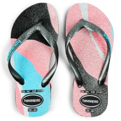 Unisex Kids' Slim Palette Glow Black Flip Flops