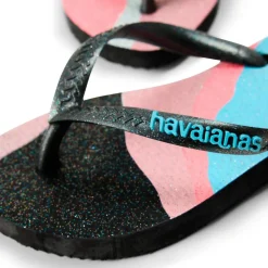 Unisex Kids' Slim Palette Glow Black Flip Flops