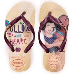 Unisex Kids Slim Princess Golden Flip Flops