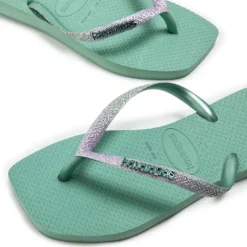 Unisex Kids' Square Glitter Flip Flops