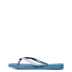 Unisex Kids Square Glitter Indigo Blue Flip Flops