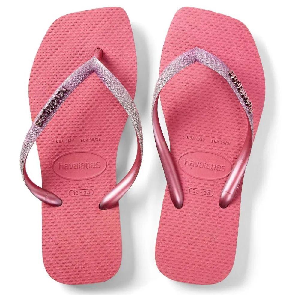 Unisex Kids Square Glitter Velvet Rose Flip Flops