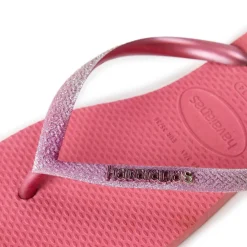 Unisex Kids Square Glitter Velvet Rose Flip Flops
