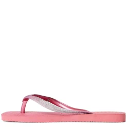 Unisex Kids Square Glitter Velvet Rose Flip Flops