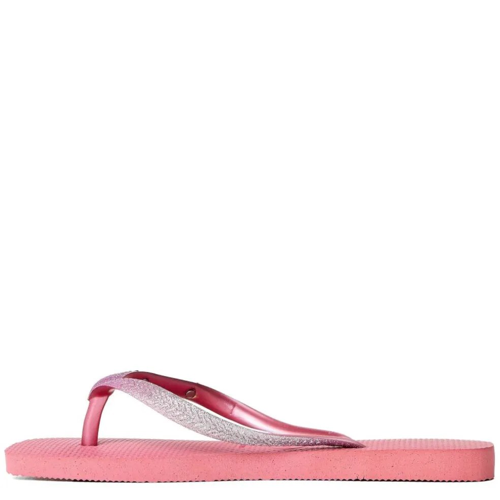 Unisex Kids Square Glitter Velvet Rose Flip Flops