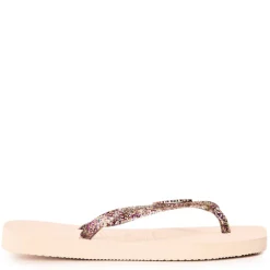 Unisex Kids' Square Logo Metallic Flip Flops