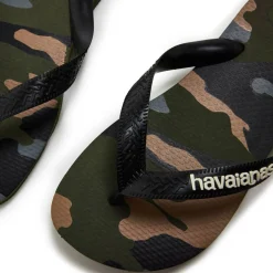 Unisex Kids Top Camouflage Green Flip Flops