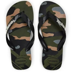 Unisex Kids Top Camouflage Green Flip Flops