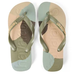 Unisex Kids Top Logomania Colors Green Flip Flops