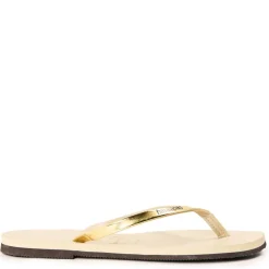 Unisex Kids You Metallic Golden Sand Metal Flip Flops