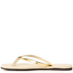 Unisex Kids You Metallic Golden Sand Metal Flip Flops