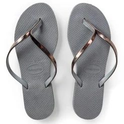 Unisex Kids' You Metallic Grey Flip Flops