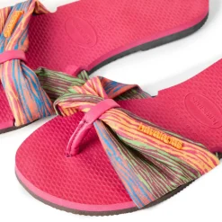 Unisex Kids You Saint Tropez Pink Electric Flip Flops