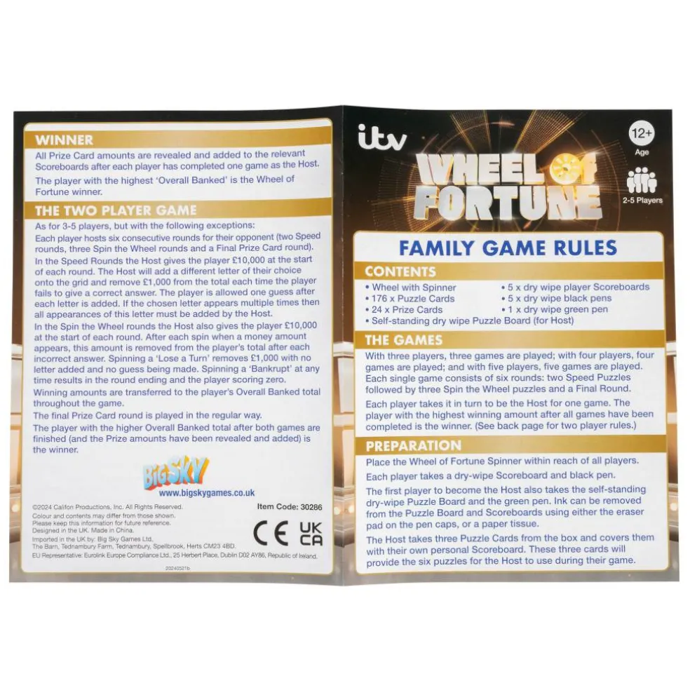 Wheel of Fortune Board Game