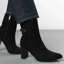 Wheres Block Heel Boot with Buckle Detail