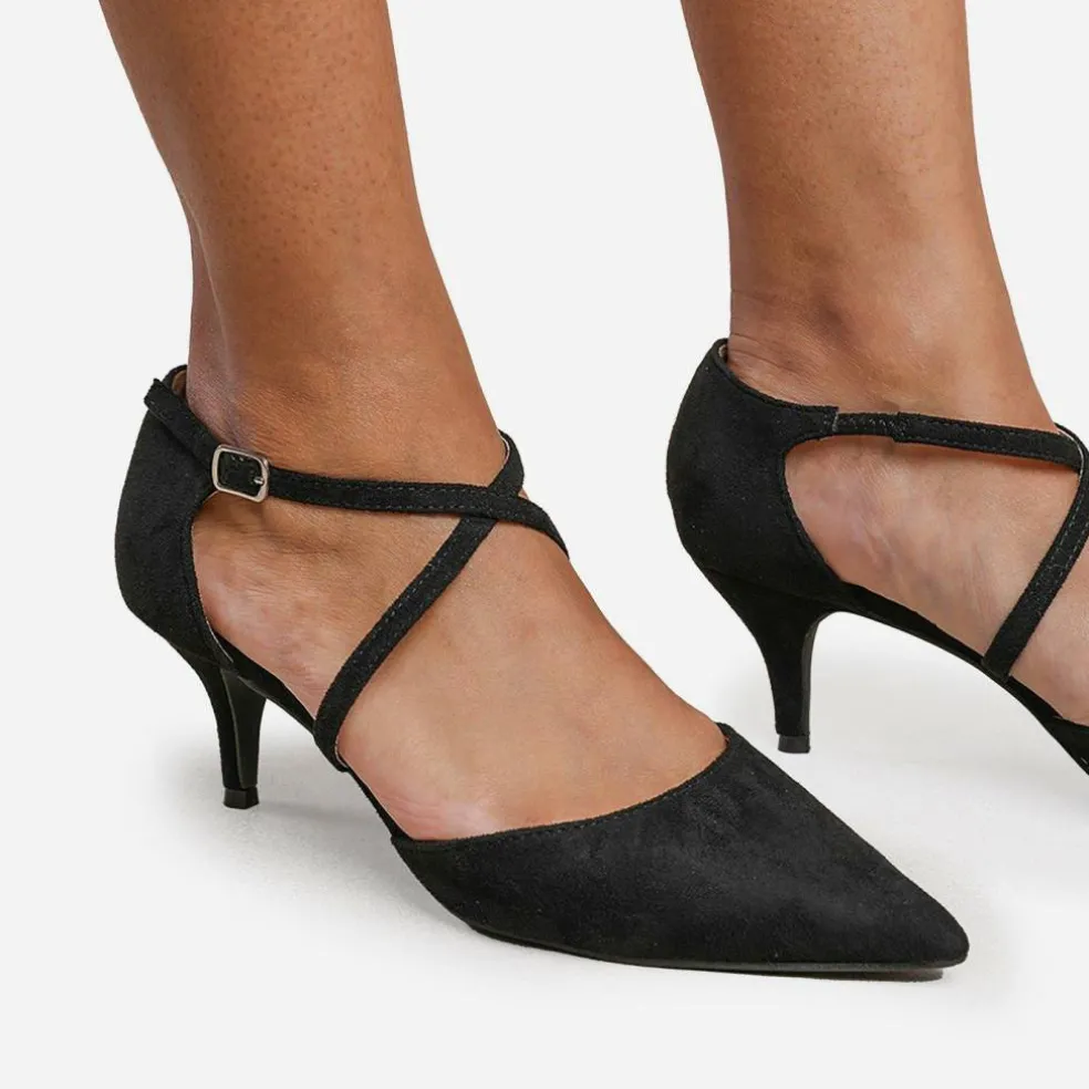 Wheres Low Kitten Heels With Crossover Strip