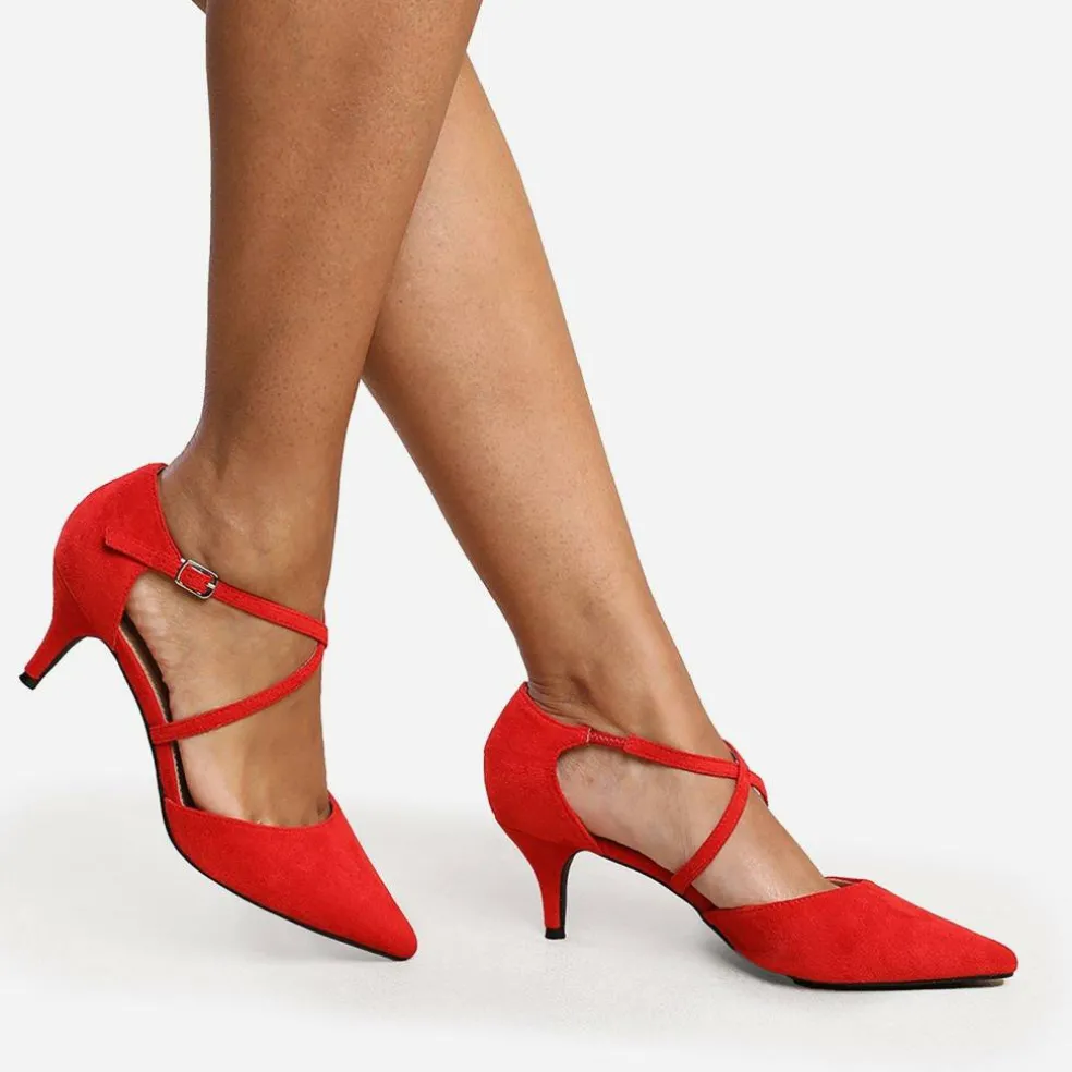 Wheres Low Kitten Heels With Crossover Strip
