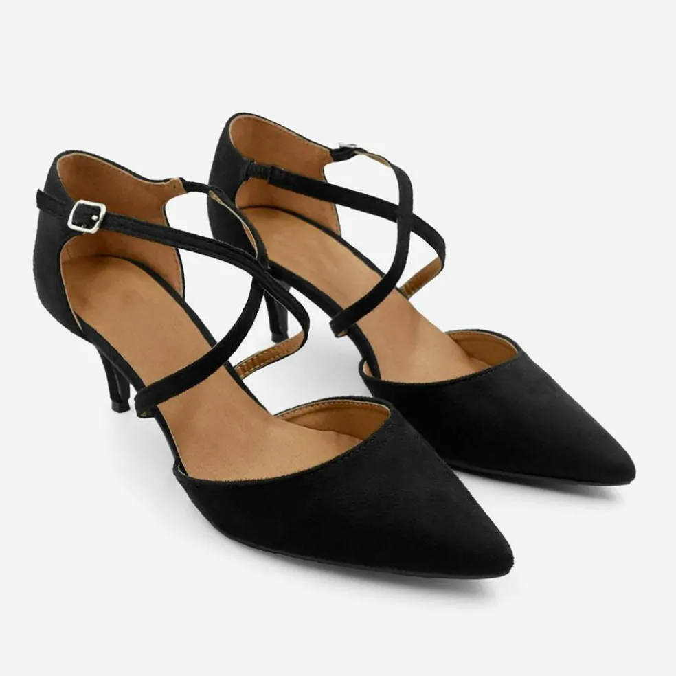 Wheres Low Kitten Heels With Crossover Strip