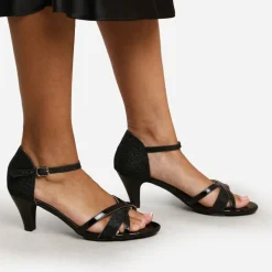 Wheres Mid Block Heel Strappy Sandals