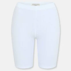 White Ribbed Cycling Shorts