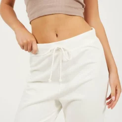 Wiomens White Skinny Leg Jogging Bottoms