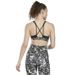 Women's Lux Speckle Modern Safari Strappy Medium Impact Sports Bra