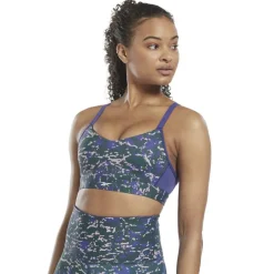 Women's Lux Speckle Modern Safari Strappy Medium Impact Sports Bra