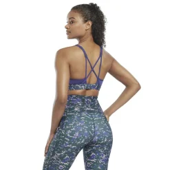 Women's Lux Speckle Modern Safari Strappy Medium Impact Sports Bra