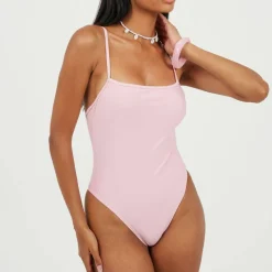Womens One Piece Square Neck Swimsuit