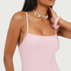 Womens One Piece Square Neck Swimsuit