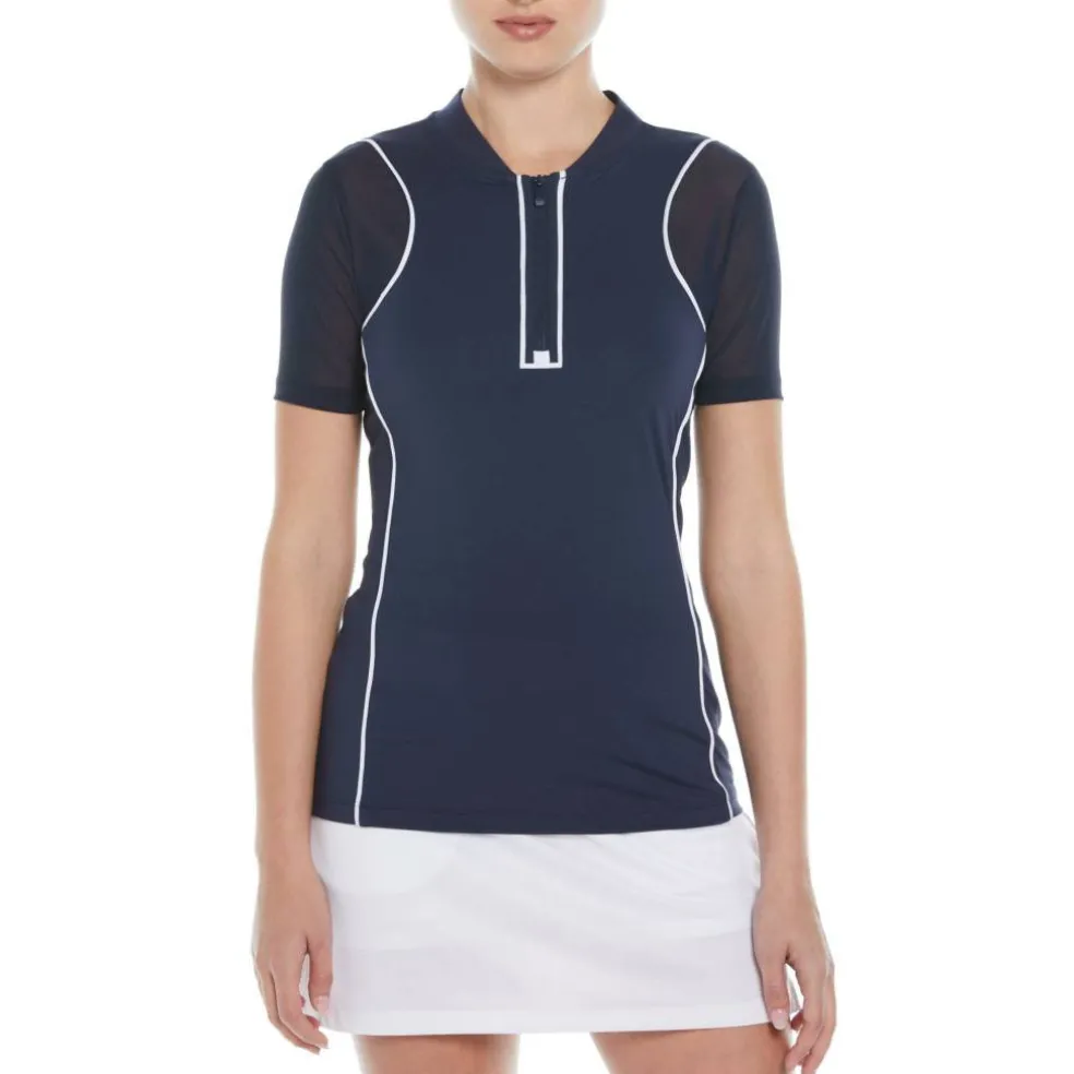 Women's PG Zipped Front Short-Sleeve Performance Polo Shirt